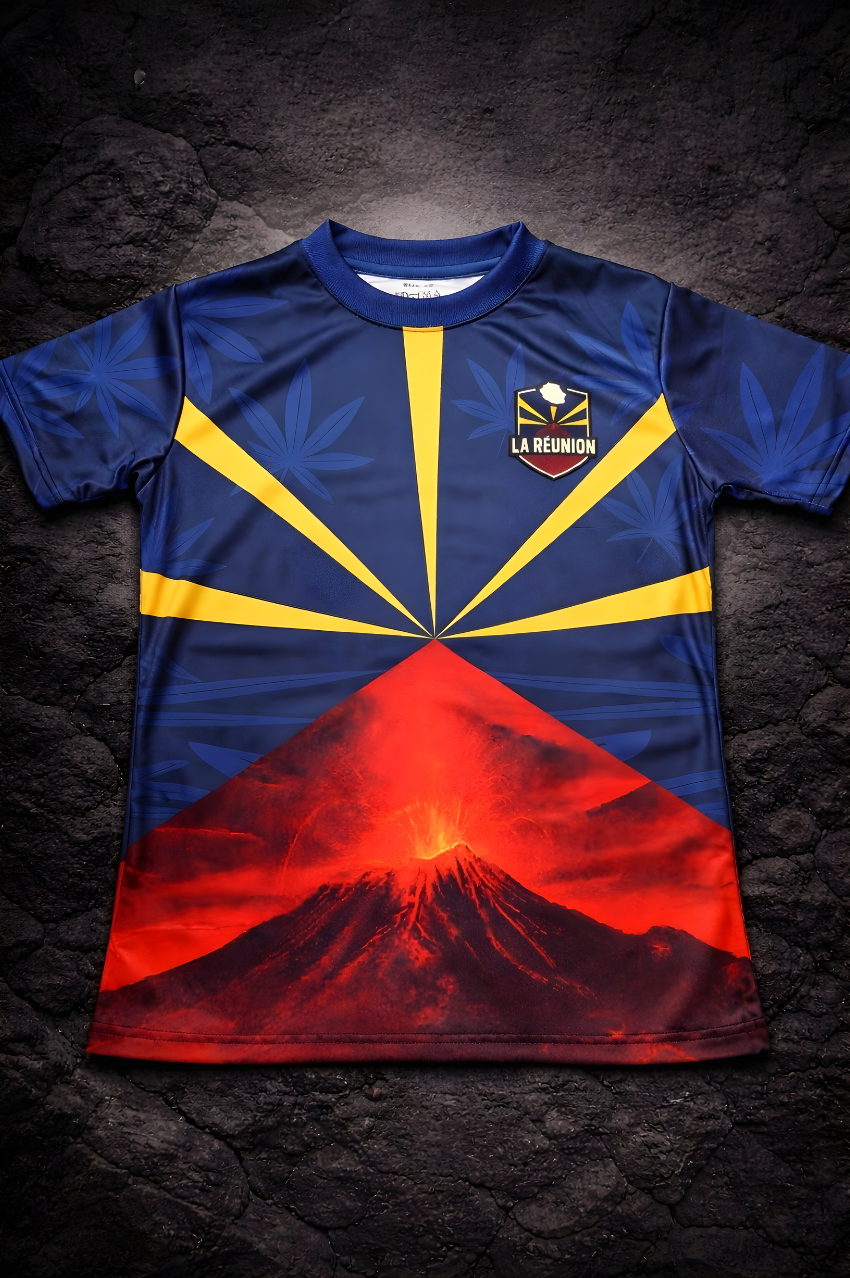 Jersey Réunion 974 Drapeau Réunion - Vêtement Streetwear Île Volcanique